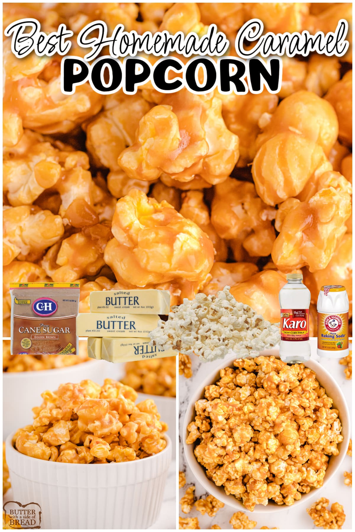 Easy Homemade Caramel Popcorn recipe for a simple, sweet treat! Microwave caramel popcorn made in minutes with pantry ingredients!