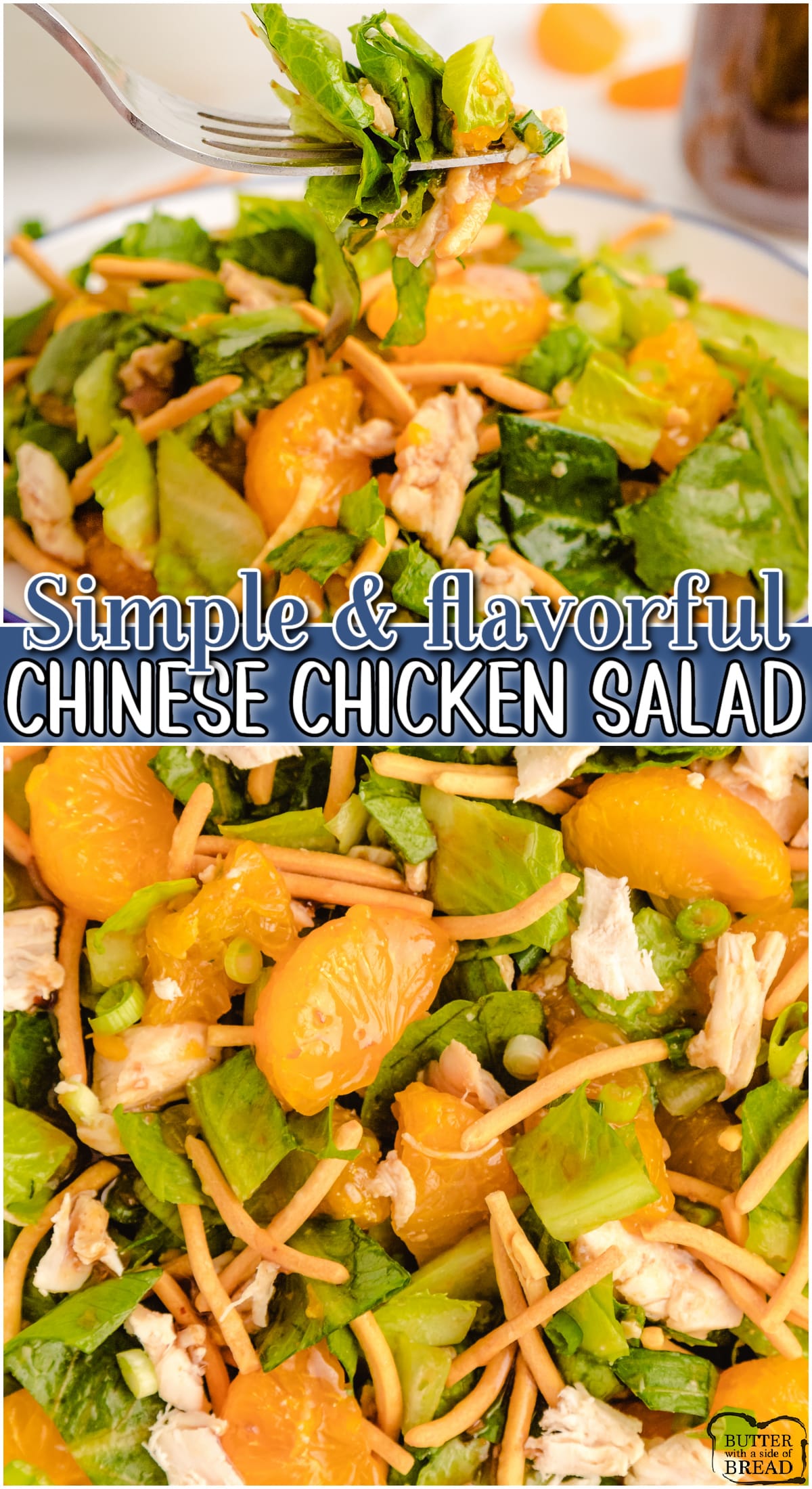 Chinese Chicken Salad is a light, flavorful salad made with grilled chicken, oranges, crunchy chow mein noodles, lettuce & topped with sesame dressing. It's a fantastic summer dinner!