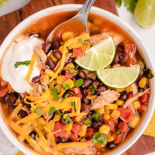 TORTILLA SOUP WITH BLACK BEANS - Butter with a Side of Bread