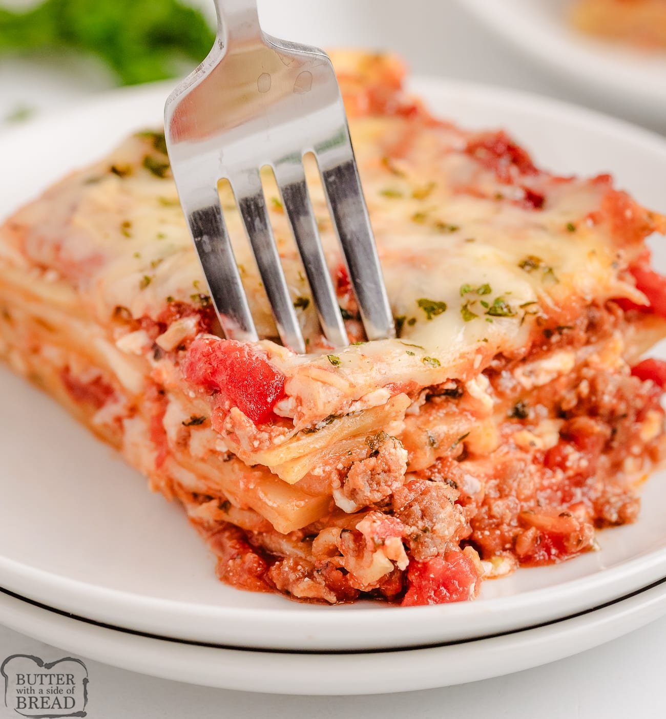 classic lasagna made with cottage cheese