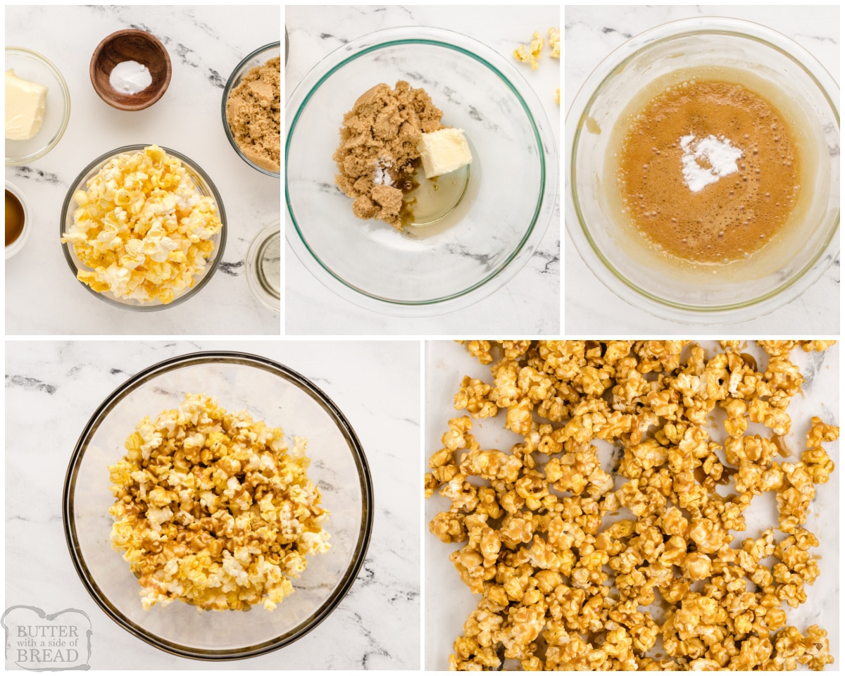 how to make homemade caramel popcorn in the microwave