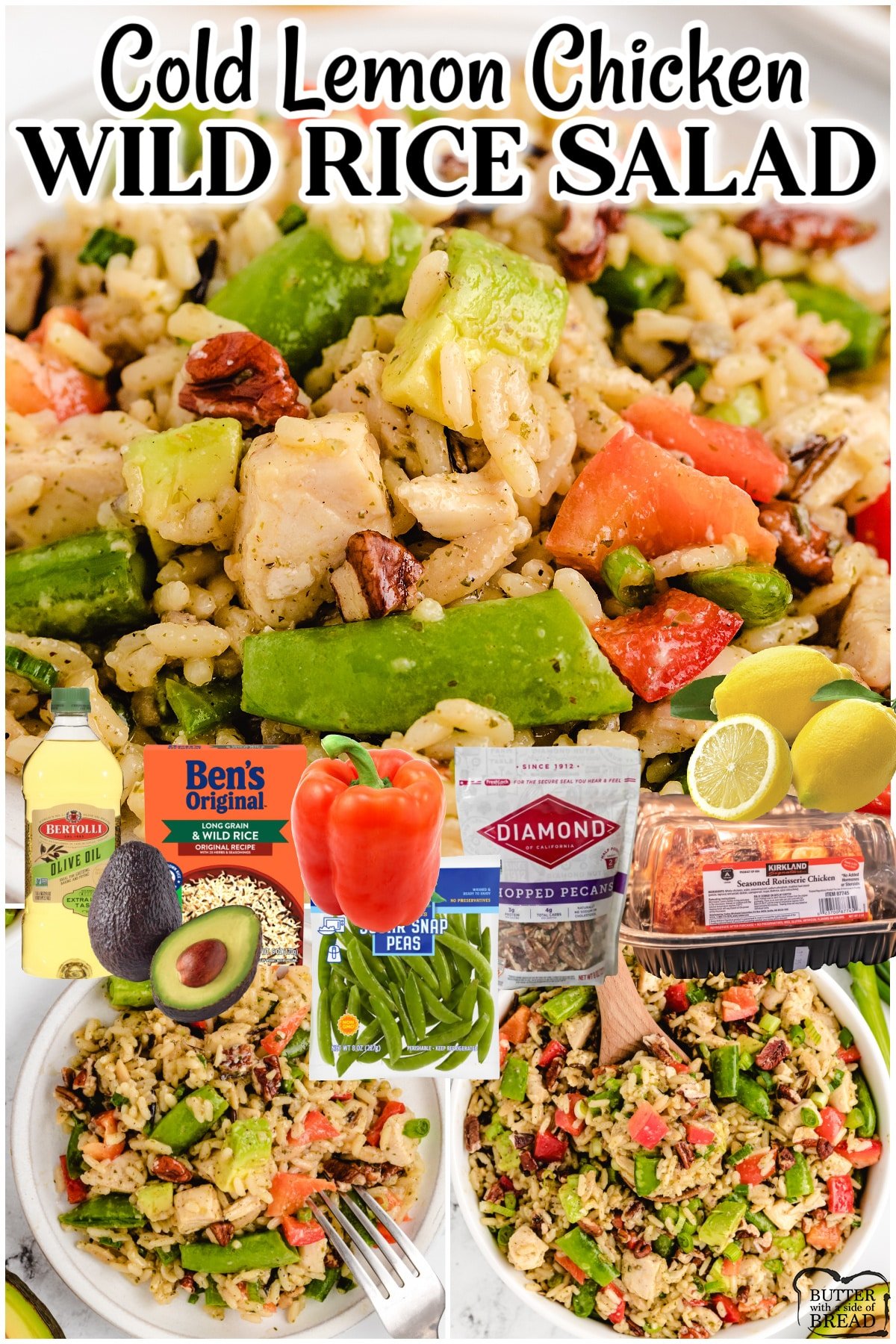 Chicken Wild Rice Salad is a fantastic summer meal! Juicy chicken is tossed with wild rice, tons of veggies & a delightful vinaigrette for this easy, tangy chilled salad! 