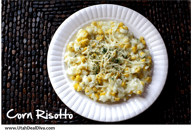 Creamy corn and garlic risotto is a great side dish to accompany most meals because it is so delicious, easy, and it helps to sneak in more veggies into your kid’s diet! You're going to love the creamy, cheesy, soft risotto with crisp sweet kernels of corn in every bite!