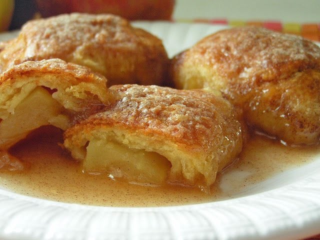 Country Apple Dumplings from Crescent Rolls: Butter with a Side of Bread