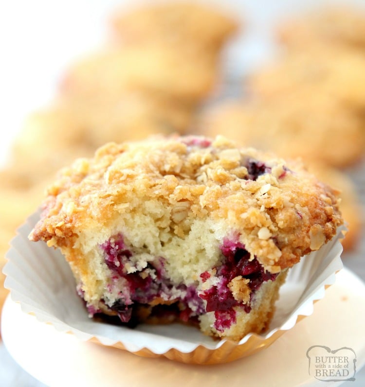 Best Blueberry Muffins that are light, flavorful and full of sweet, juicy blueberries! Family favorite recipe that's been perfected over the years. Everyone loves the buttery streusel topping!