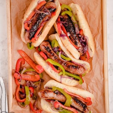 grilled Italian sausages with peppers
