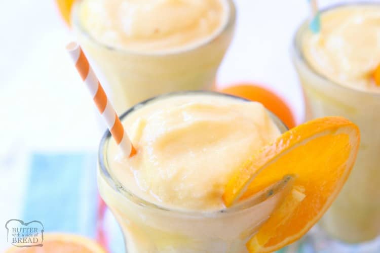 Orange Julius recipe made EASY! Just 5 ingredients & 5 minutes to enjoy a refreshing, sweet, citrusy frozen beverage at home. Perfect orange flavor and simple instructions with video that show how to make an Orange Julius.