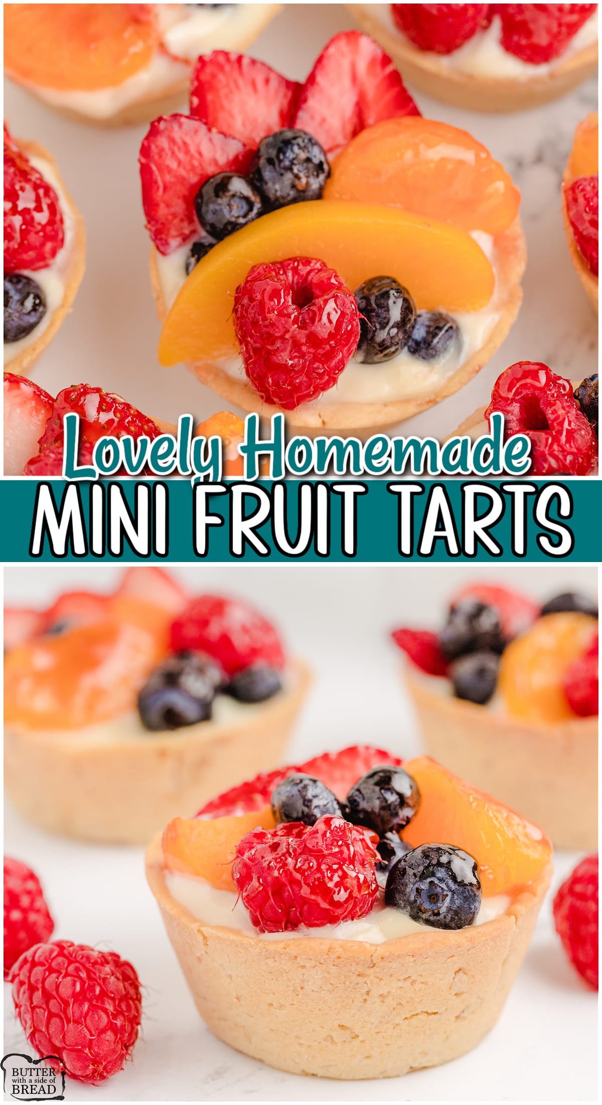 Mini Fresh Fruit Tarts made with a homemade brown sugar oat tart shell, topped with sweet cream and fresh fruit and berries! Lovely dessert with fabulous fresh flavors everyone enjoys!