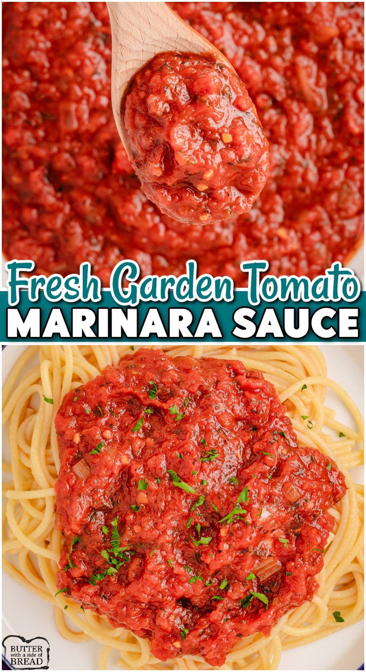 Fresh Tomato Marinara Sauce made with garden fresh tomatoes & flavorful herbs & spices! Every bite is bursting with amazing flavor!