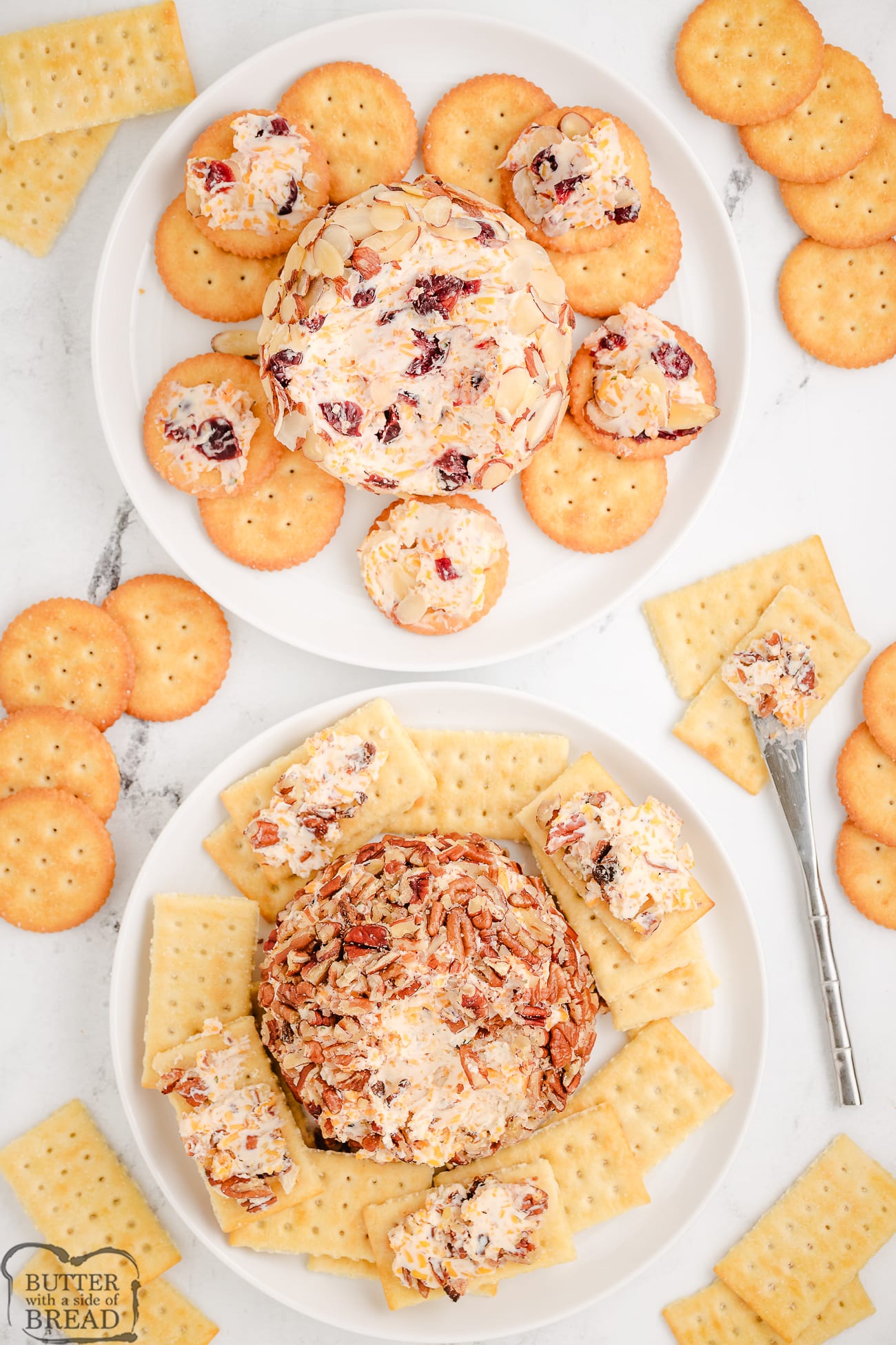 two holiday cheese balls made at home