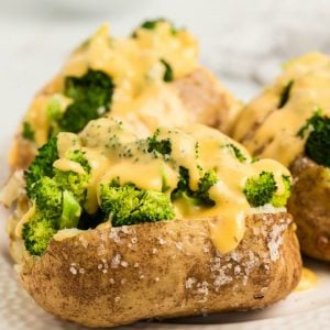 Best Baked Ptoatoes with Broccoli and Cheese Sauce
