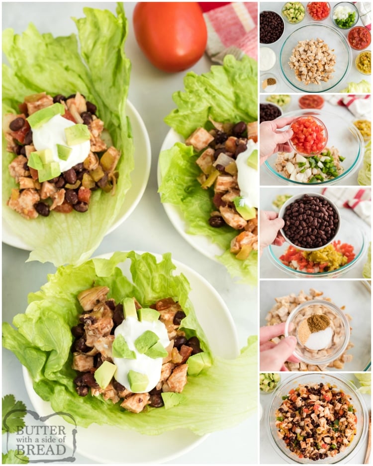 Step by step instructions on making chicken lettuce wraps