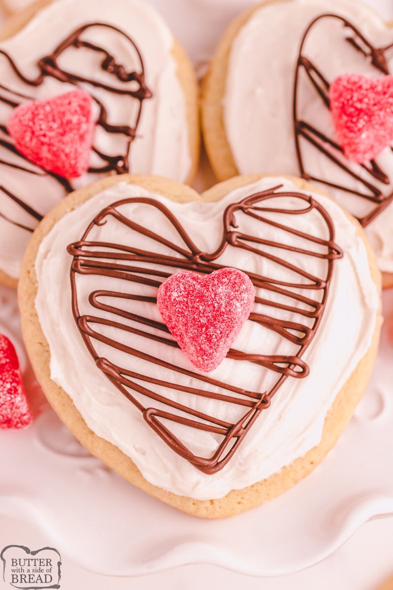 Chocolate Heart Valentine's Sugar Cookies