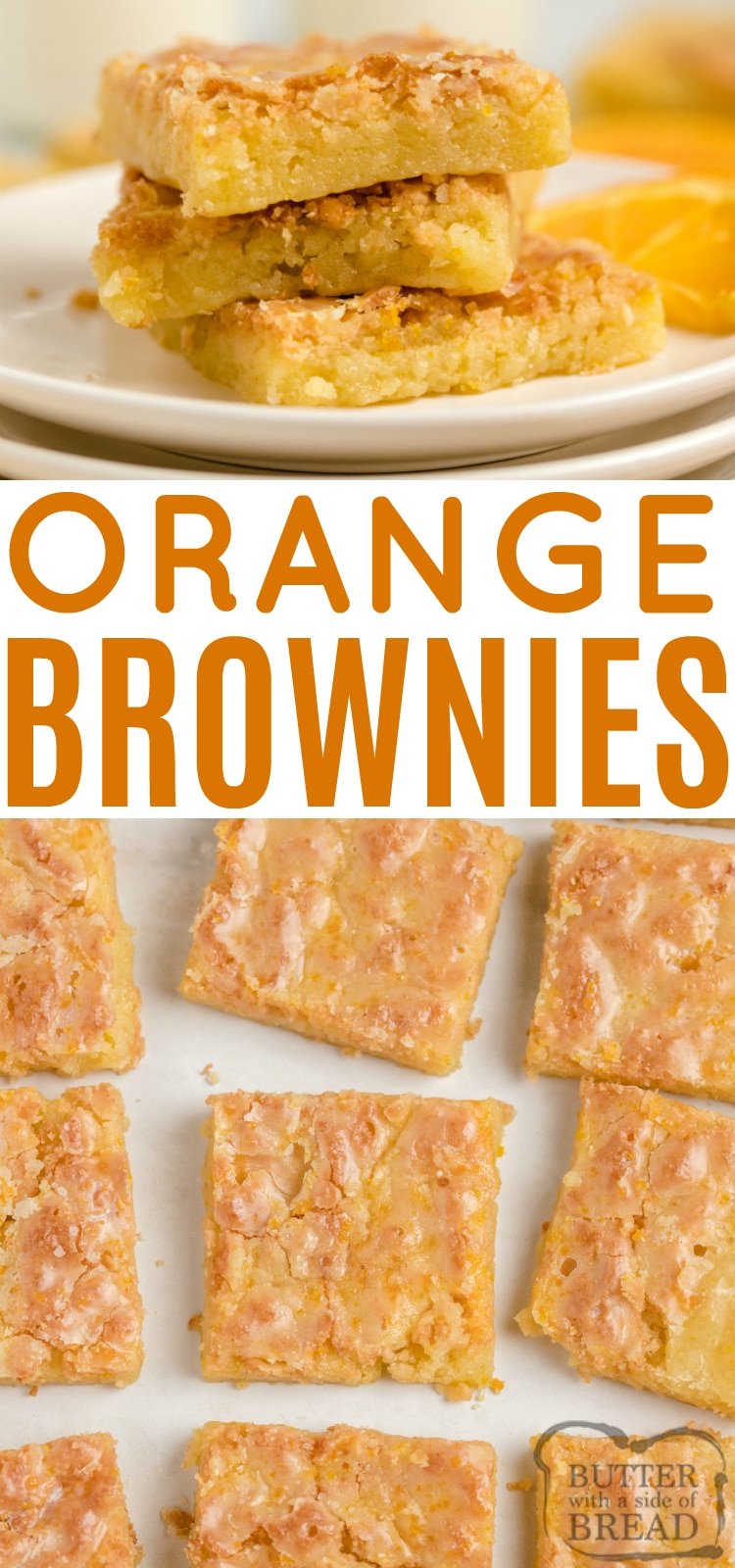 Glazed Orange Brownies are full of orange flavor in a soft and chewy dessert bar recipe. These orange brownies are even more delicious with a simple orange glaze on top! 