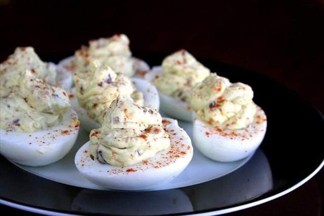 BACON CHEDDAR DEVILED EGGS - Butter with a Side of Bread