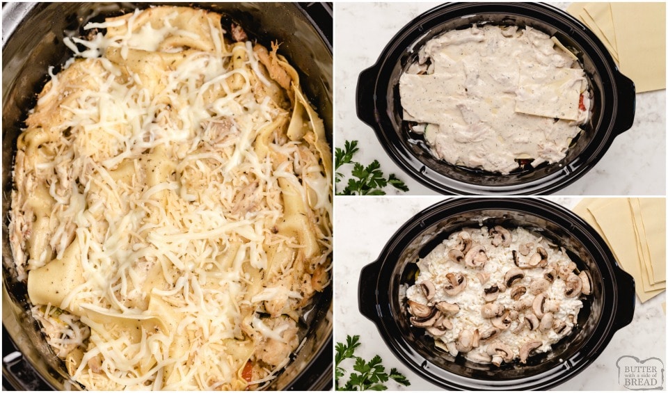 How to make slow cooker chicken alfredo lasagna