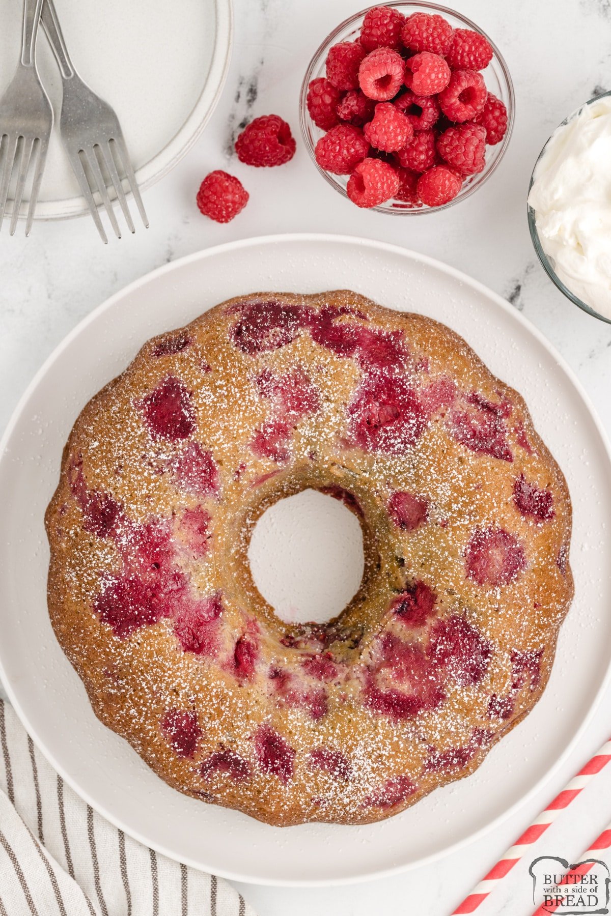 Bundt cake recipe with buttermilk and fresh raspberries