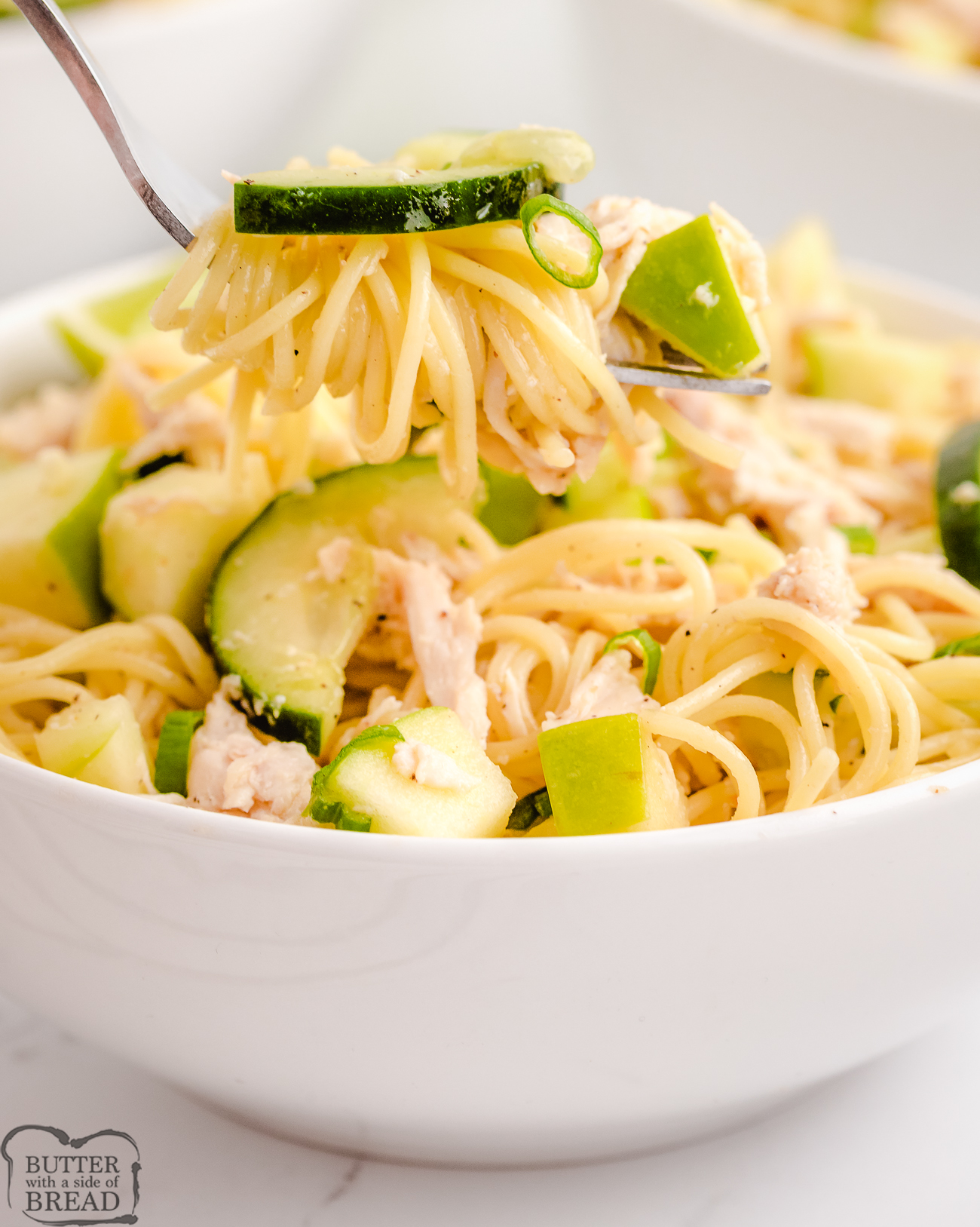 bowl of Asian noodle chicken salad