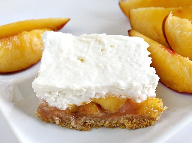 Butter with a Side of Bread: No-Bake Peaches & Cream Bars
