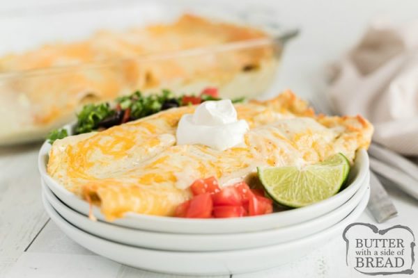 HONEY LIME CHICKEN ENCHILADAS - Butter with a Side of Bread