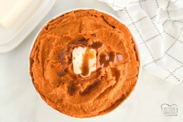 Mashed Sweet Potatoes with Maple Cinnamon Butter