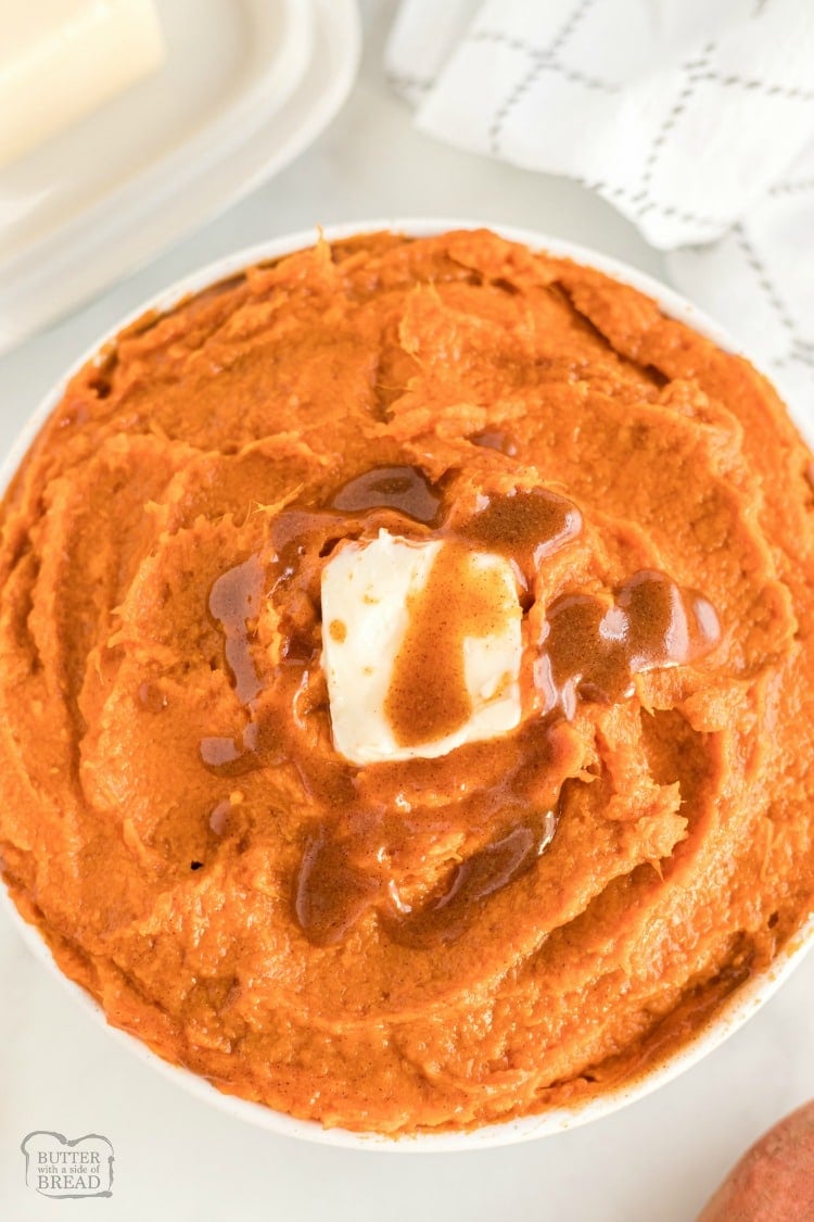 Mashed Sweet Potatoes with Maple Cinnamon Butter