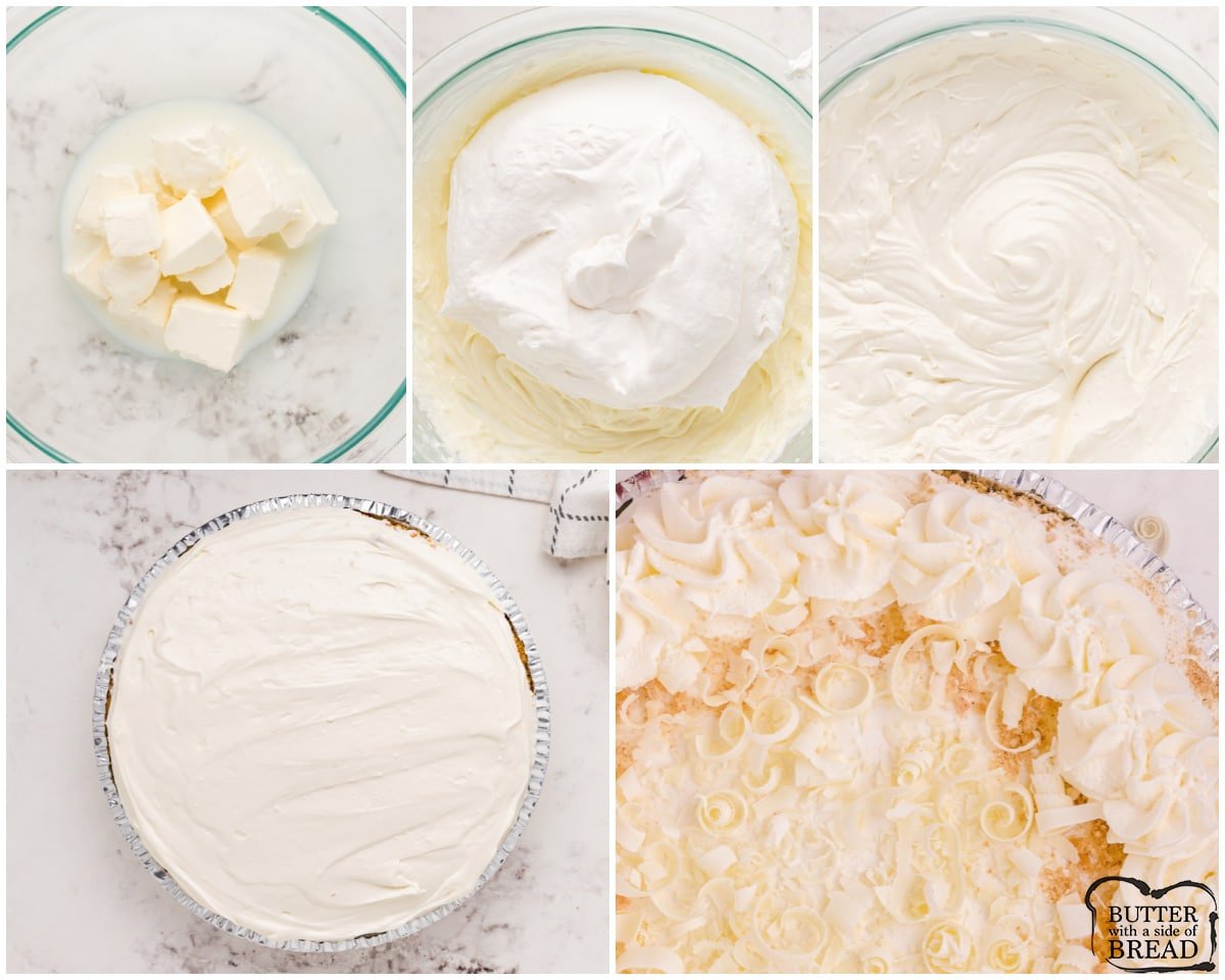 how to make a white chocolate cheesecake pie