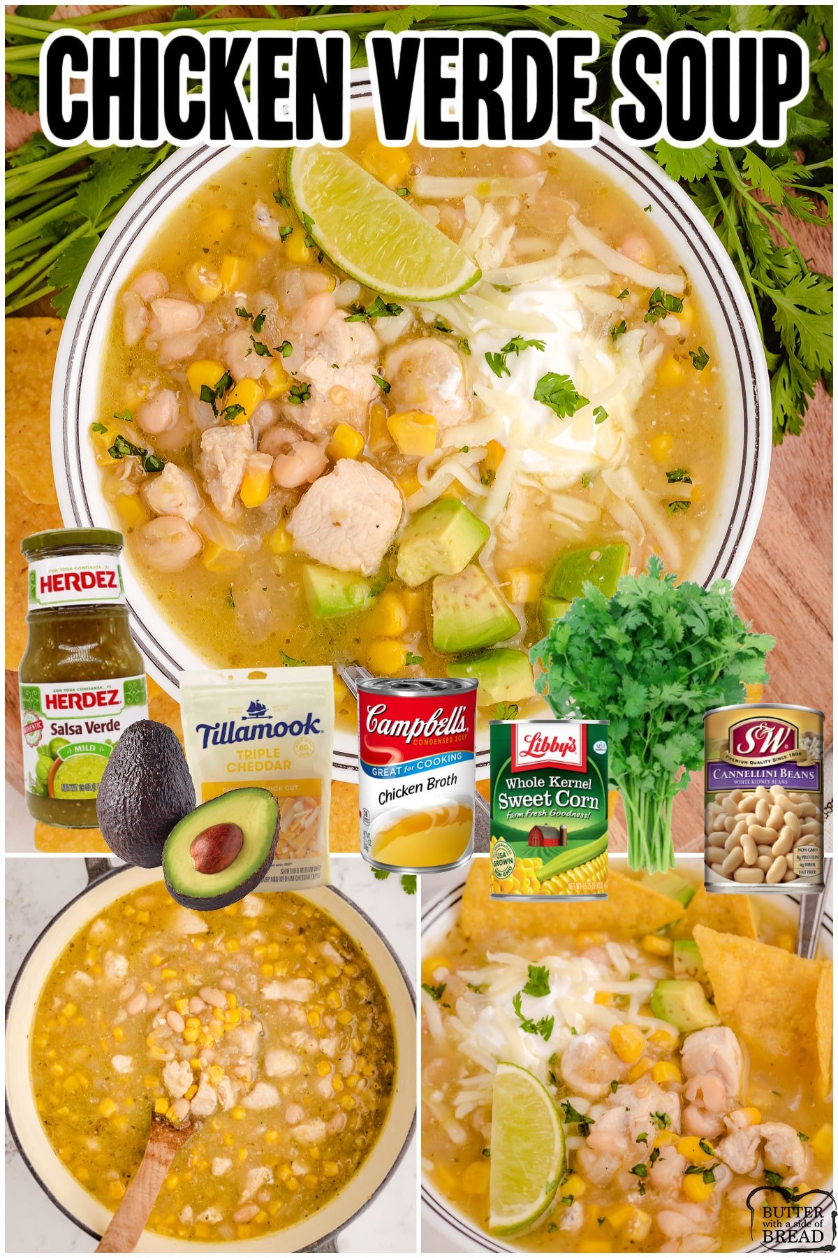 Southwestern Chicken Verde Soup is a flavorful homemade chicken soup made easy in under an hour! Tender chicken, beans, corn & broth all combine with salsa verde for a great Southwestern soup!