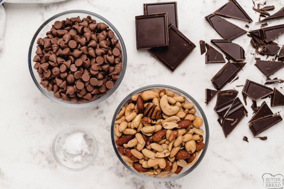 Easy Chocolate Nut Clusters ingredients