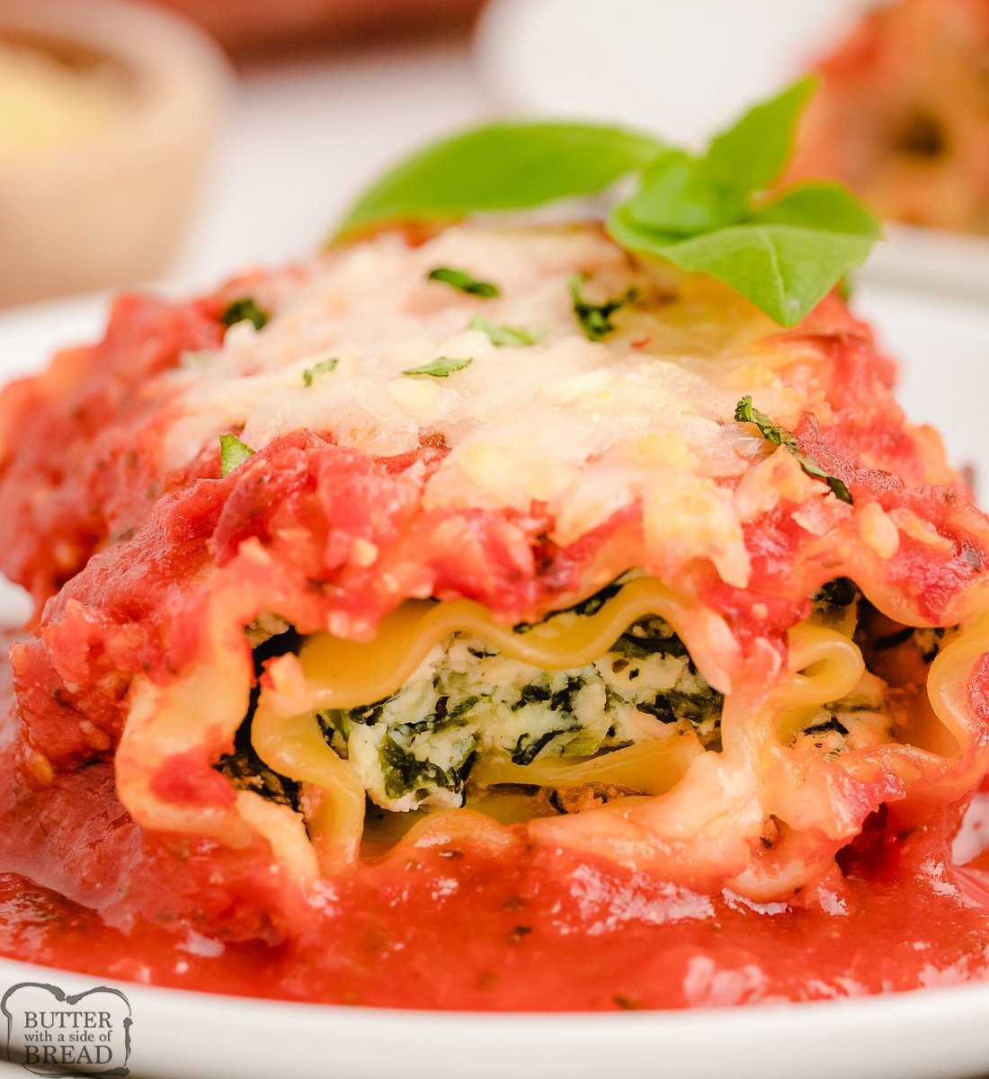 easy spinach lasagna rolls