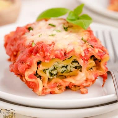 lasagna rolls with spinach