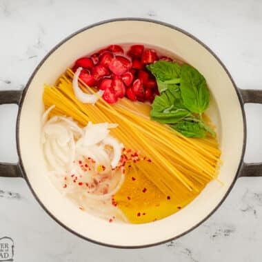 ingredients for Martha Stewart's one pot pasta dish