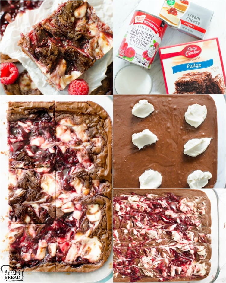 Raspberry Cheesecake Brownies are decedent 5 ingredient brownies with a raspberry cheesecake swirl. Quick & easy raspberry cheesecake brownie recipe that looks and tastes incredible!