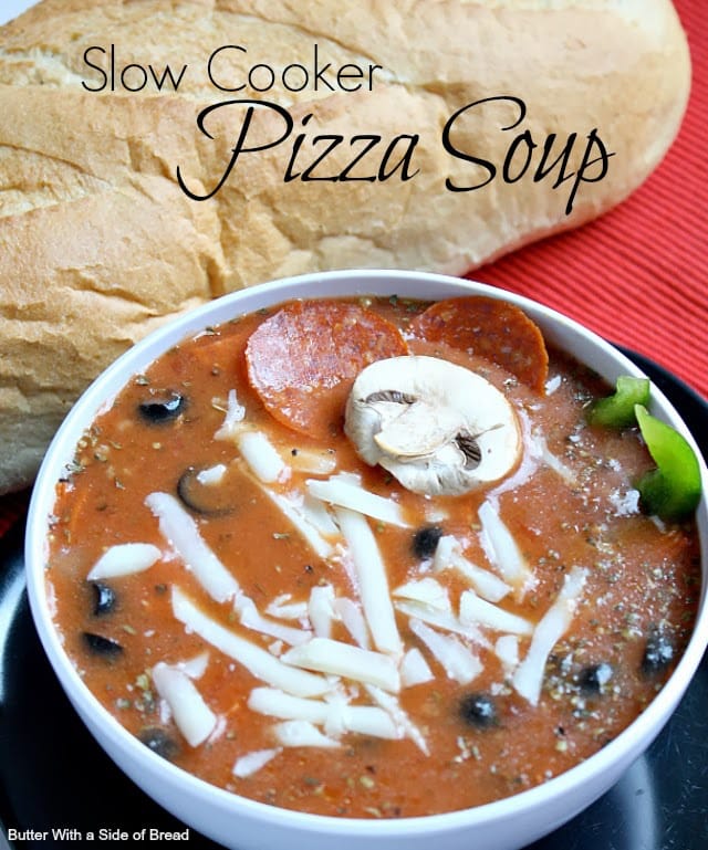 Slow Cooker Pizza Soup is a filling and comforting soup that is full of your favorite pizza flavors. Making this pizza soup recipe slow cooker is so simple, combine ingredients and the crockpot does all the work.