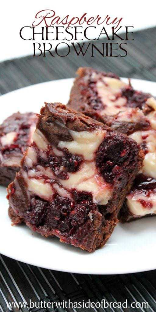 Raspberry Cheesecake Brownies:Butter with a side of bread