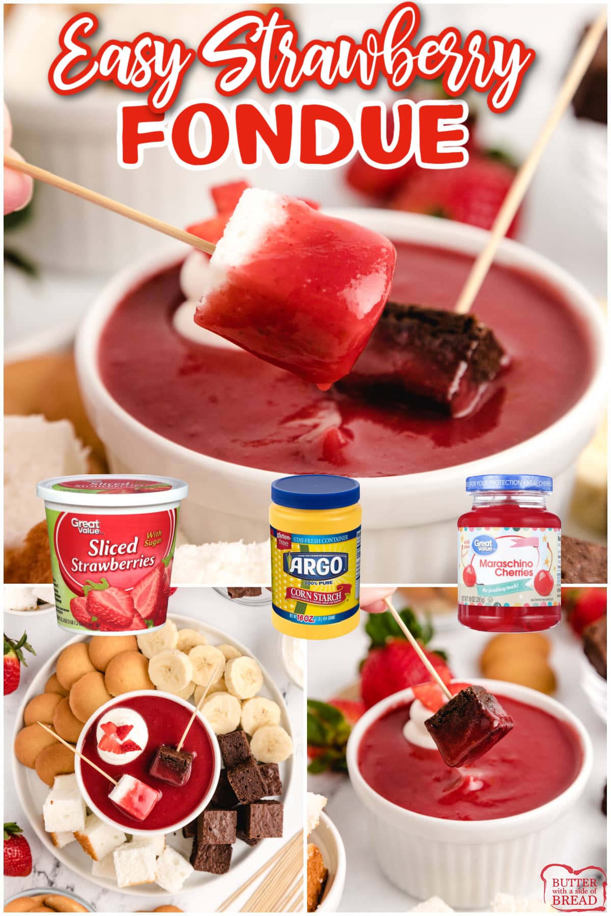 Easy Strawberry Fondue is a light, refreshing and super easy dessert that tastes simply divine. The options for dippers for this easy fondue recipe are endless, it pairs well with so many options!