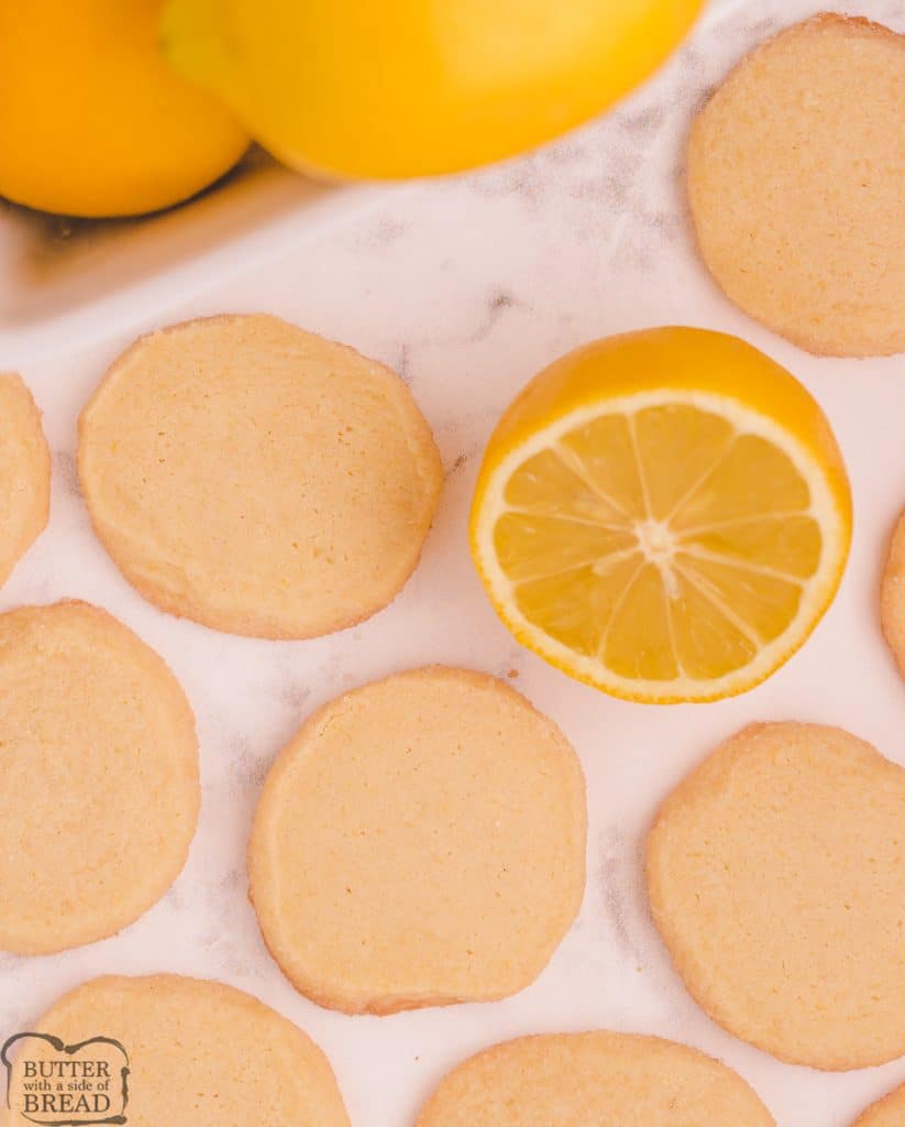 lemon slice and bake butter cookies