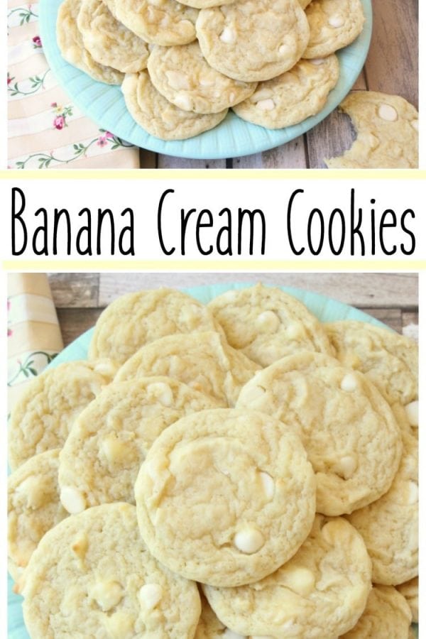 Banana Cream Cookies recipe incorporates banana pudding mix & banana into delectable cookies! Simple recipe for soft, flavorful & perfectly sweet cookies.