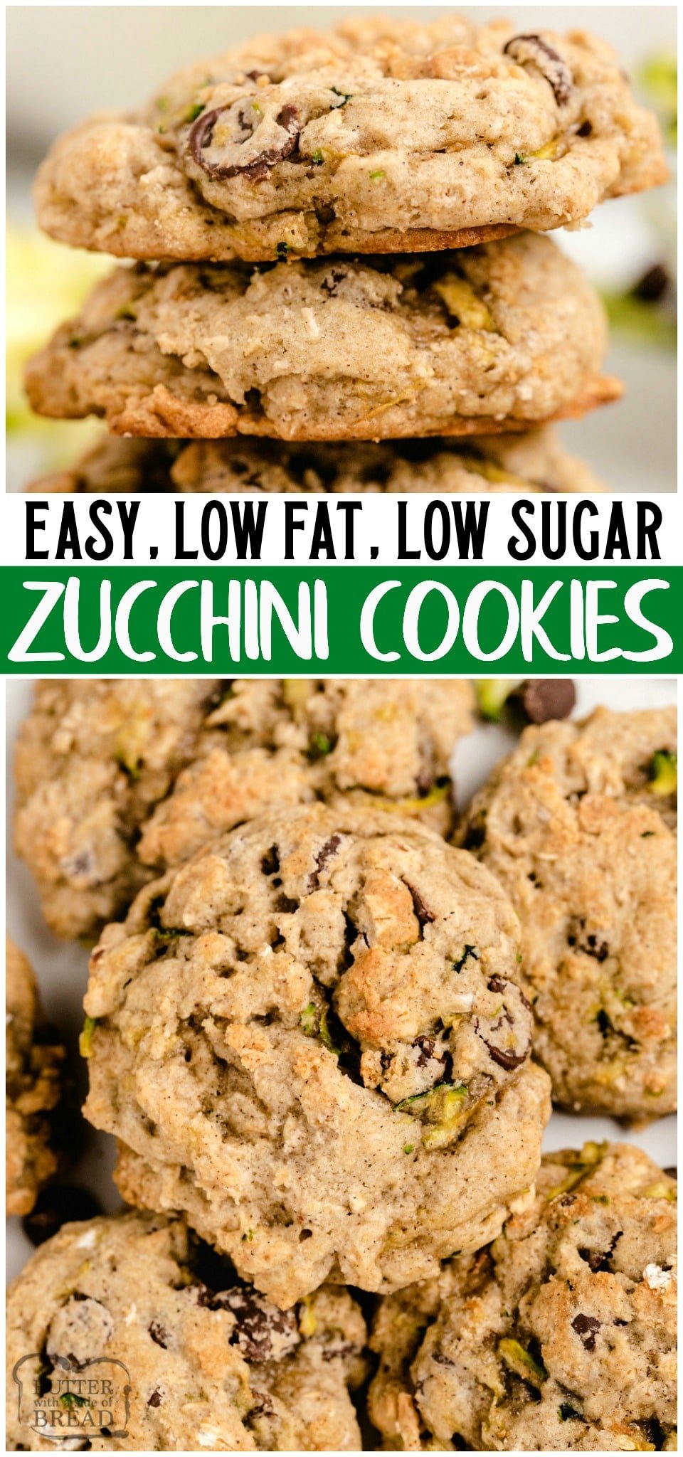Zucchini Cookies are zucchini bread in cookie form! Soft, perfectly sweet and lower in fat & sugar, these easy-to-make zucchini cookies taste incredible!