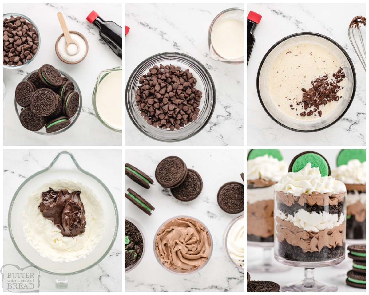 how to make mint oreo chocolate mousse desserts
