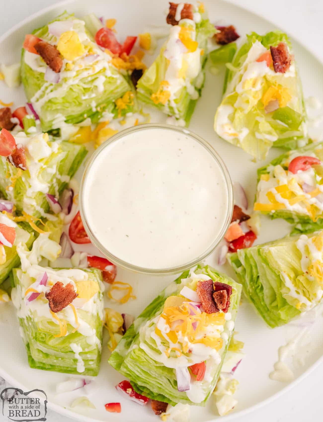 party salad wedges with ranch dressing