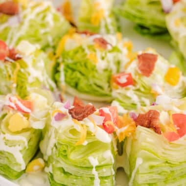 plateful of mini wedge party salads
