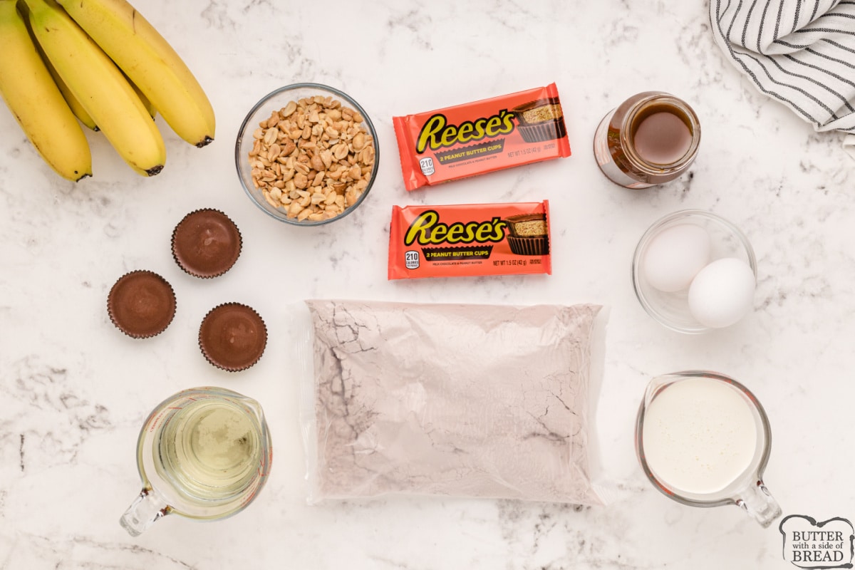 Ingredients in Peanut Butter Cup Brownie Trifle