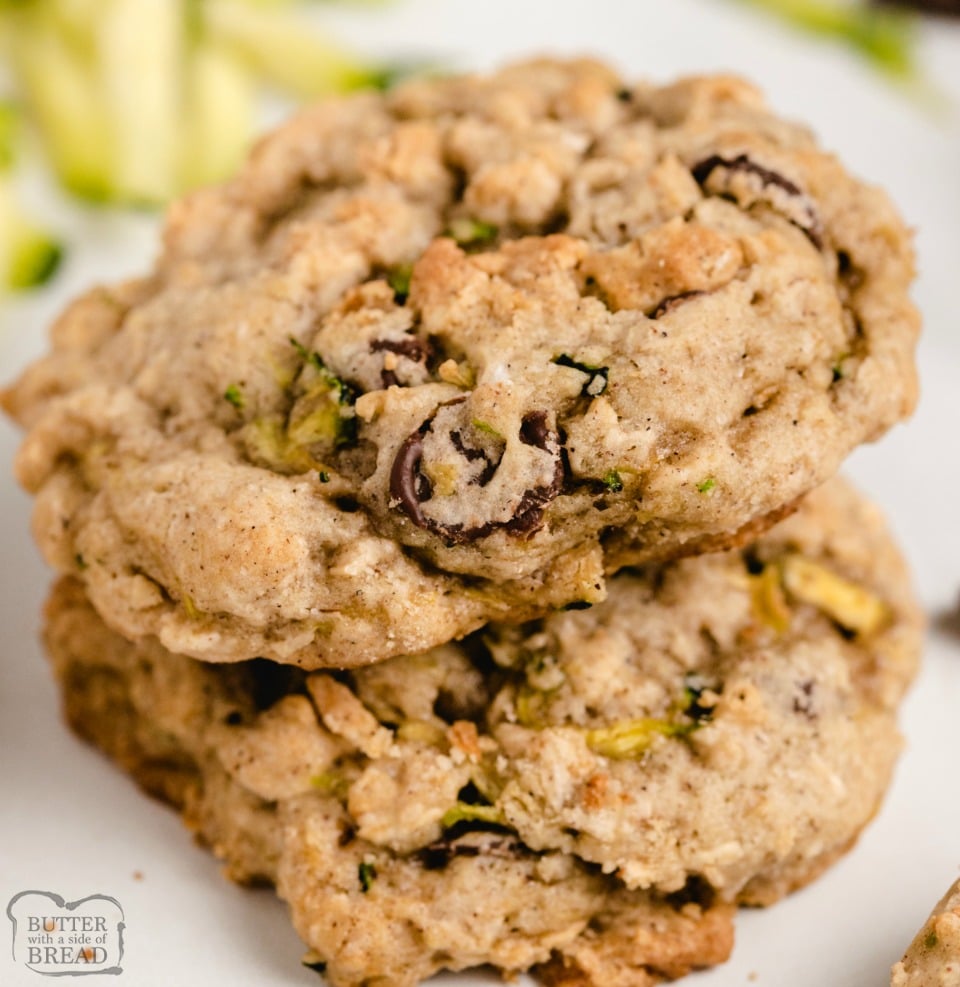 Low fat, low sugar Zucchini cookies with chocolate chips