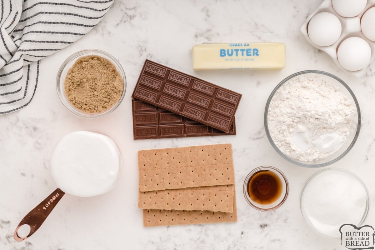 Ingredients in Baked S'mores Bars