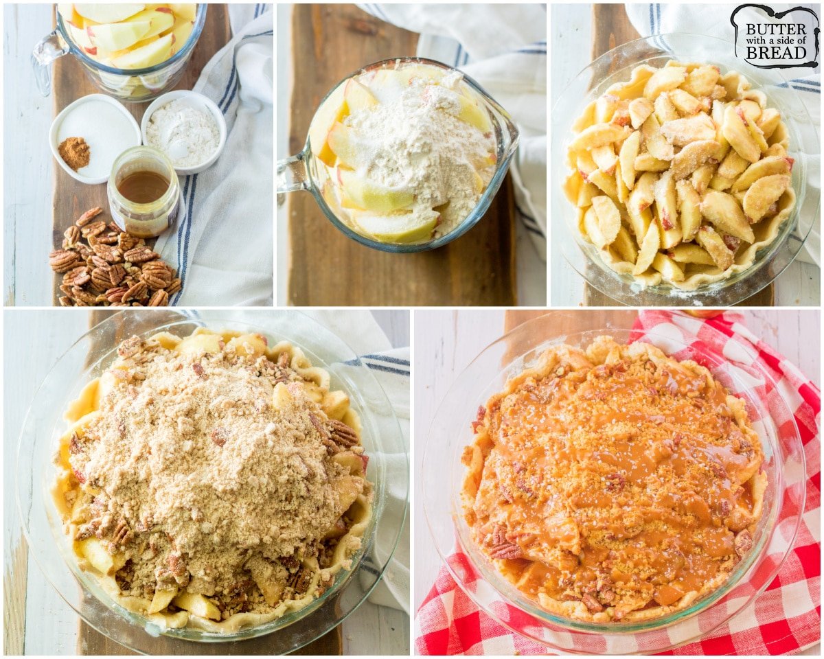 step by step photos showing how to make a dutch apple pie