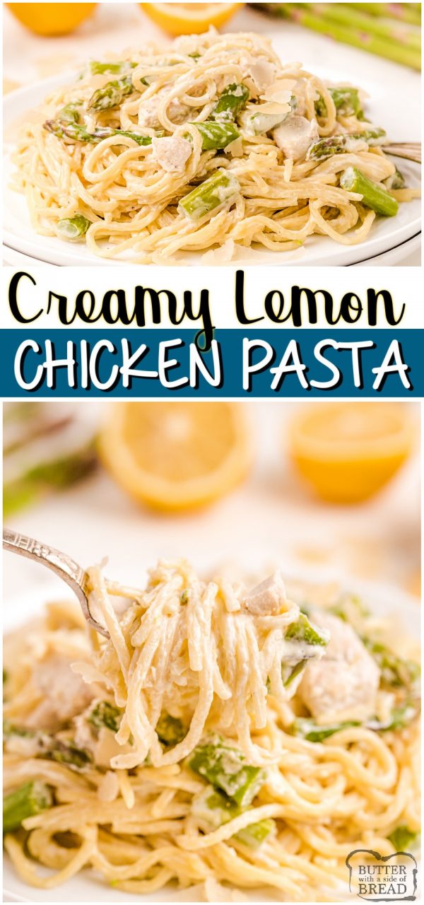 CREAMY LEMON CHICKEN PASTA - Butter with a Side of Bread