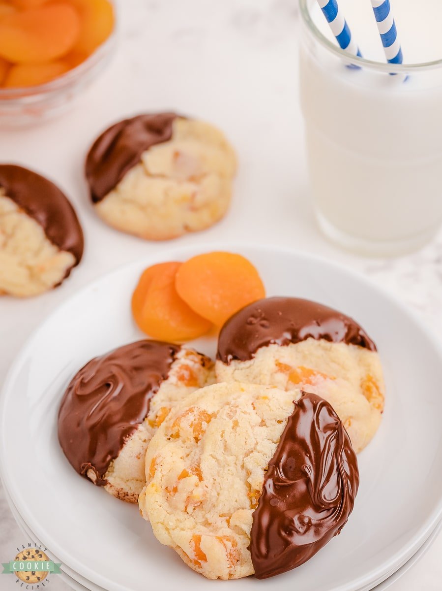 cookies with dried apricots on a plate