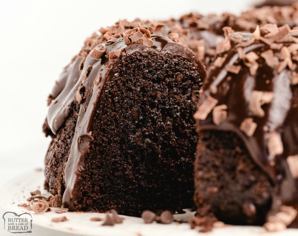 Death by Chocolate Cake is a sinfully delicious cake with 4x the chocolate! Packed with rich chocolatey goodness, this chocolate cake recipe is perfectly moist and sweet. Perfect for chocoholics!