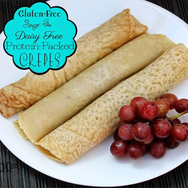 Gluten Free Sugar Free Dairy Free Protein Packed Crepes:Butter with a side of bread